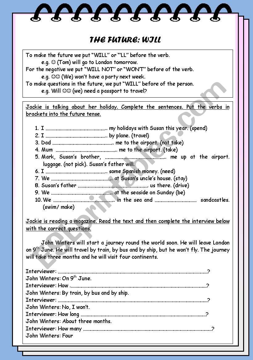 Future Will worksheet