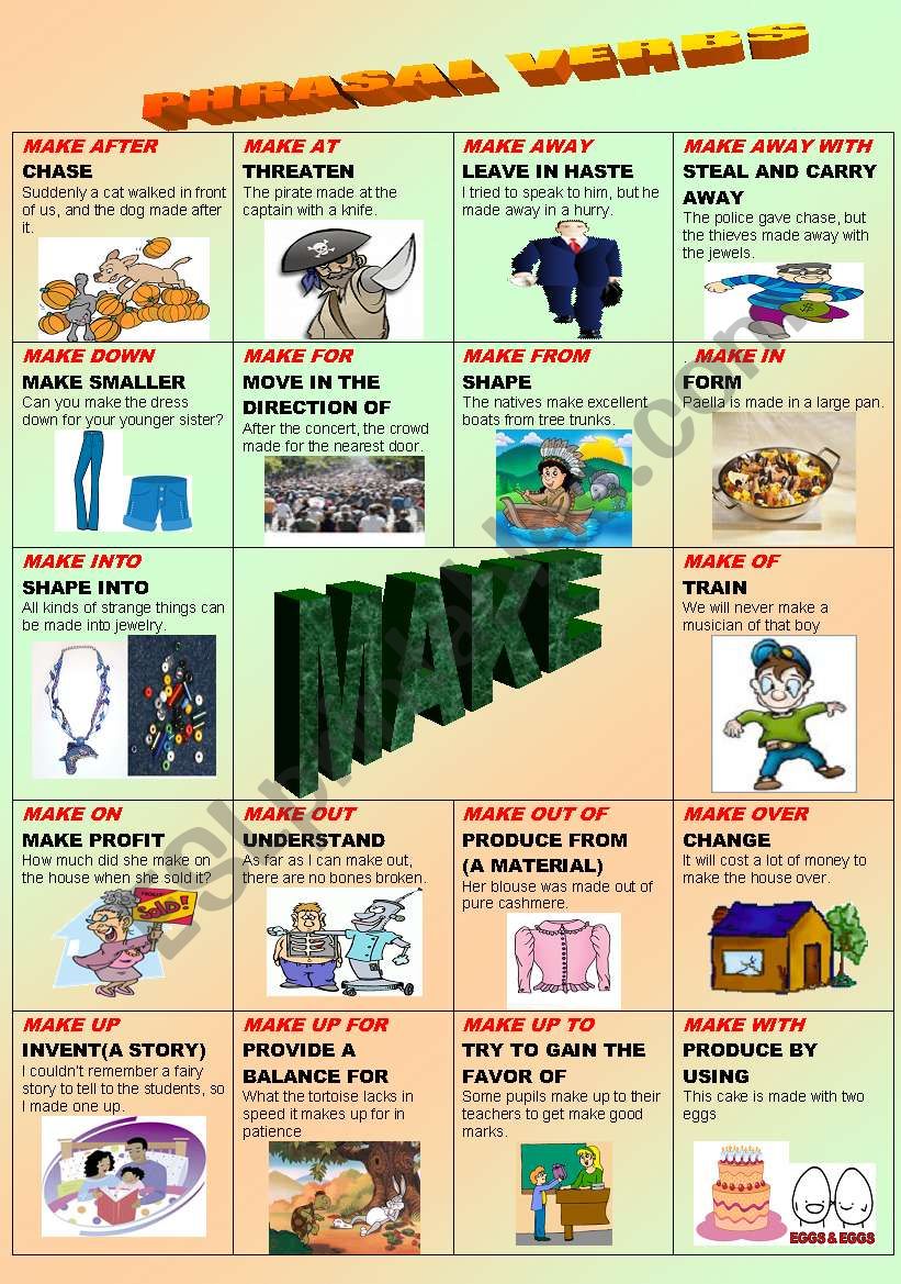 PHRASAL VERBS/MAKE worksheet