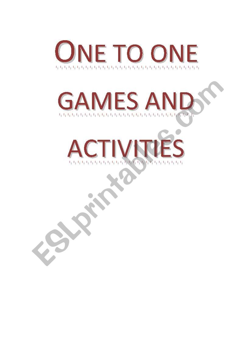 games and activities for one to one lessons