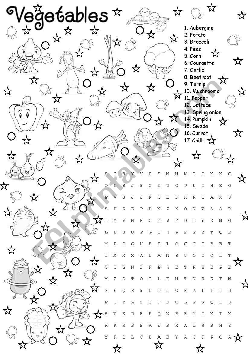 vegetables worksheet