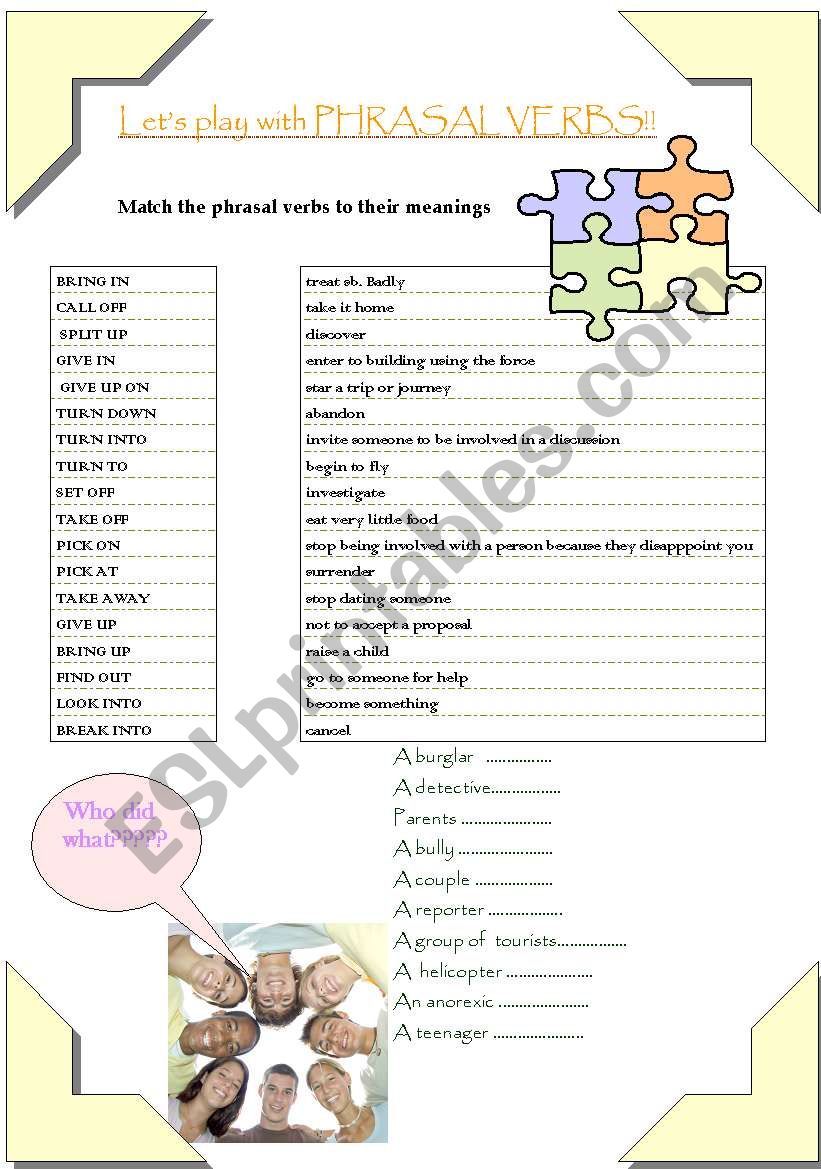 phrasal verbs worksheet