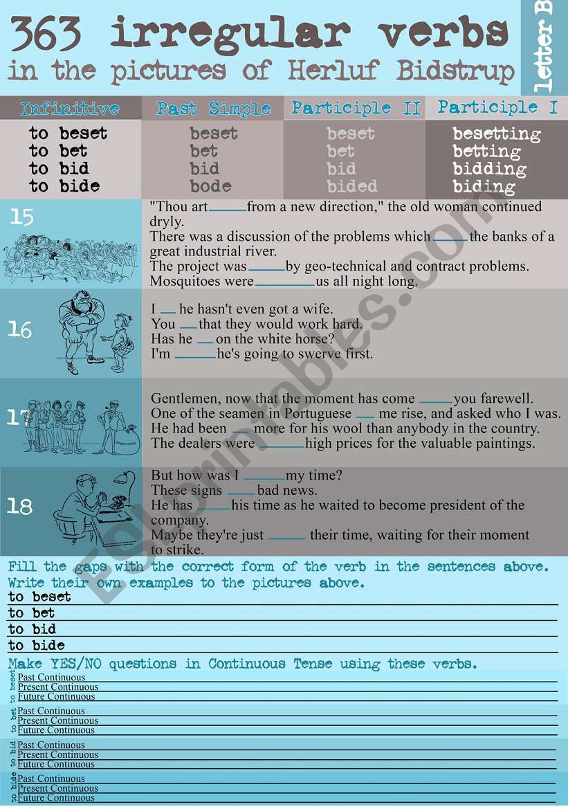 363 Irregular verbs in the pictures of Herluf Bidstrup