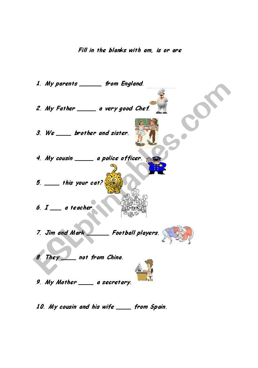 Verb To Be  worksheet