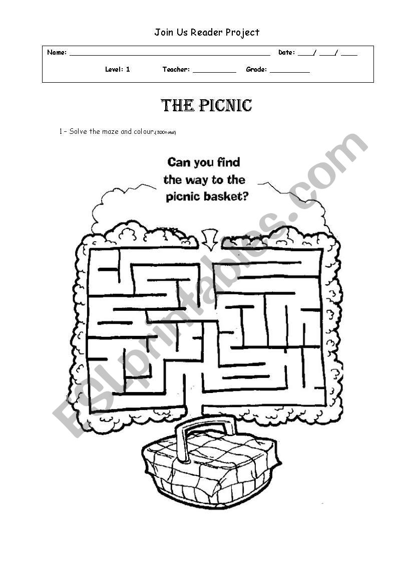 The Picnic worksheet