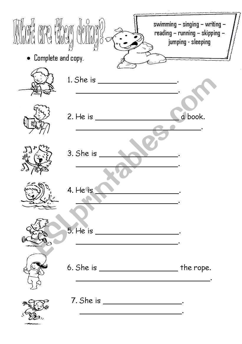 WHAT ARE THEY DOI NG? worksheet