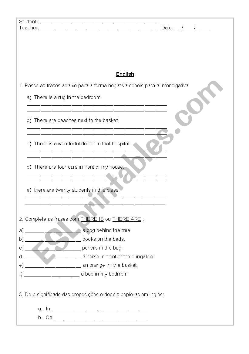 there to be worksheet