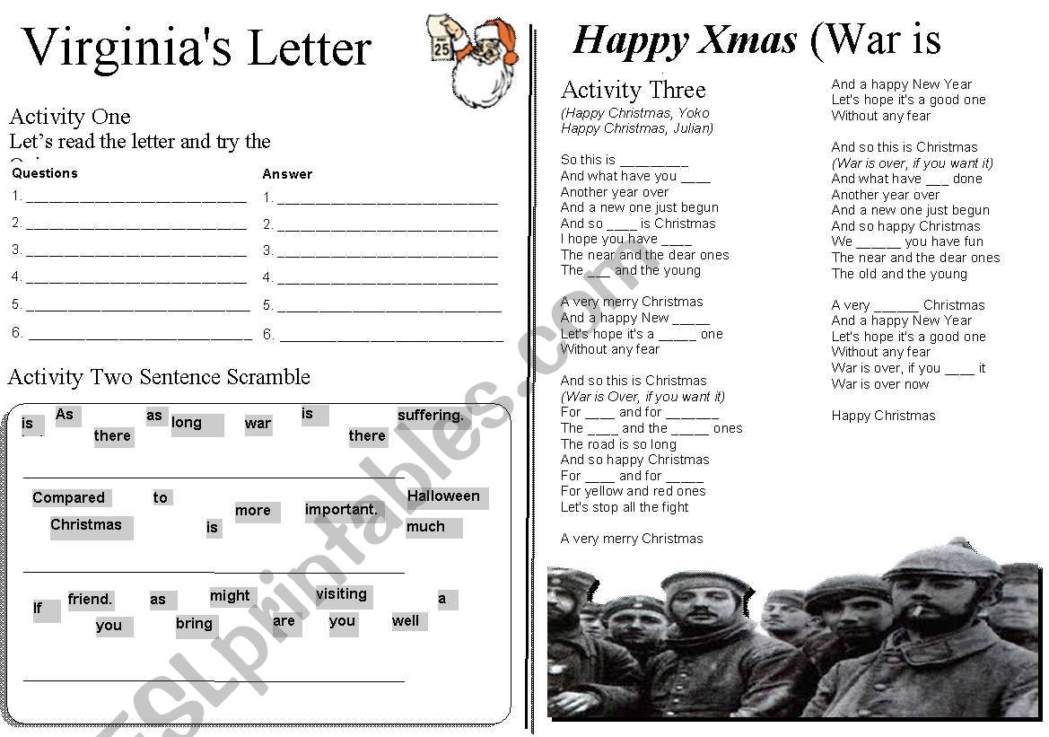 Christmas Lesson Part 2 worksheet