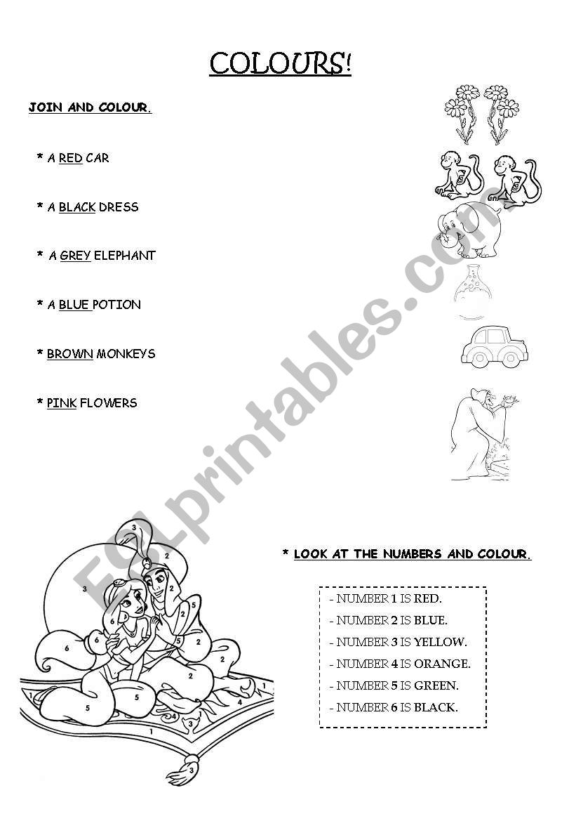 Colours  worksheet