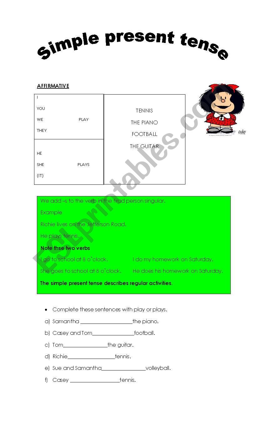 simple present worksheet