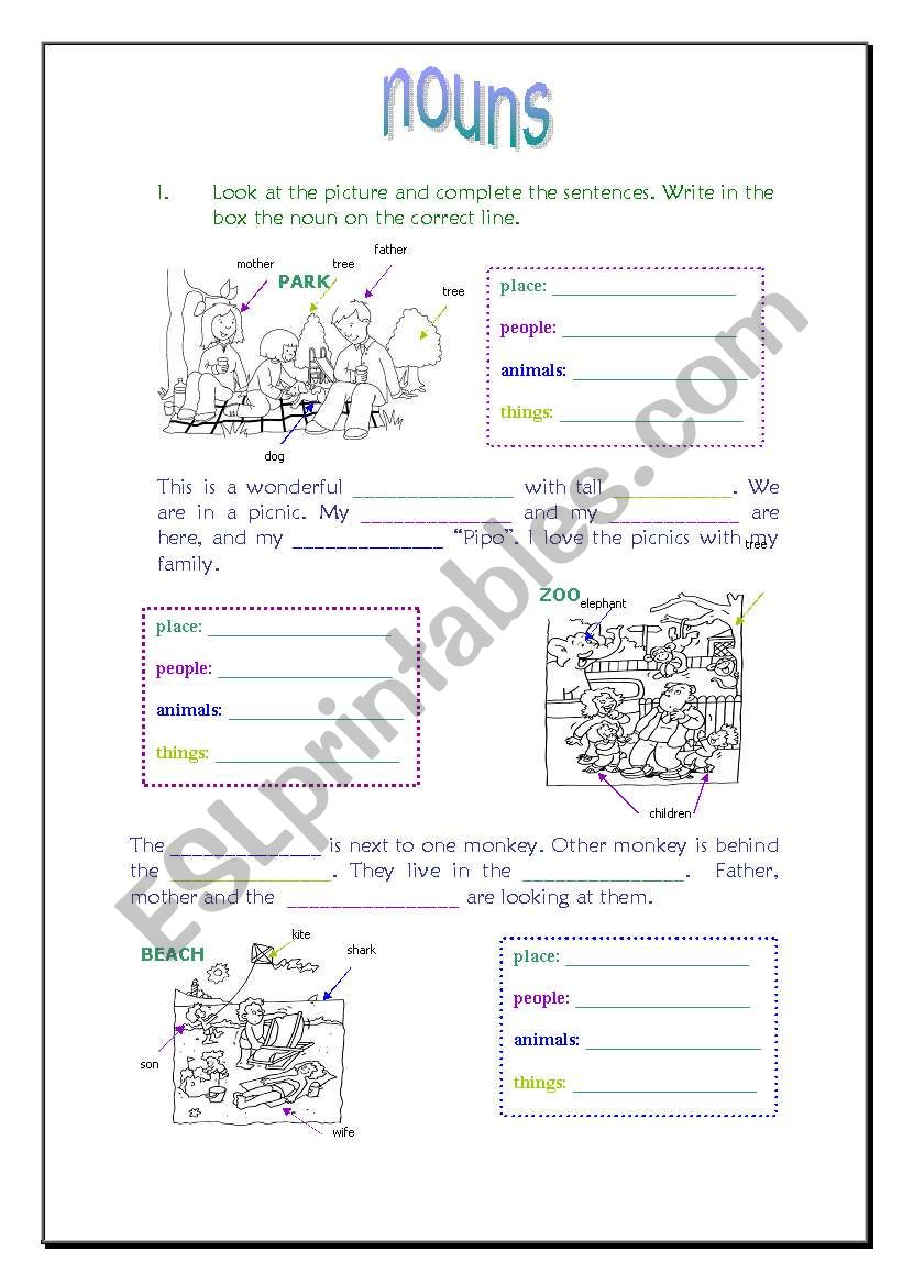 Nouns worksheet