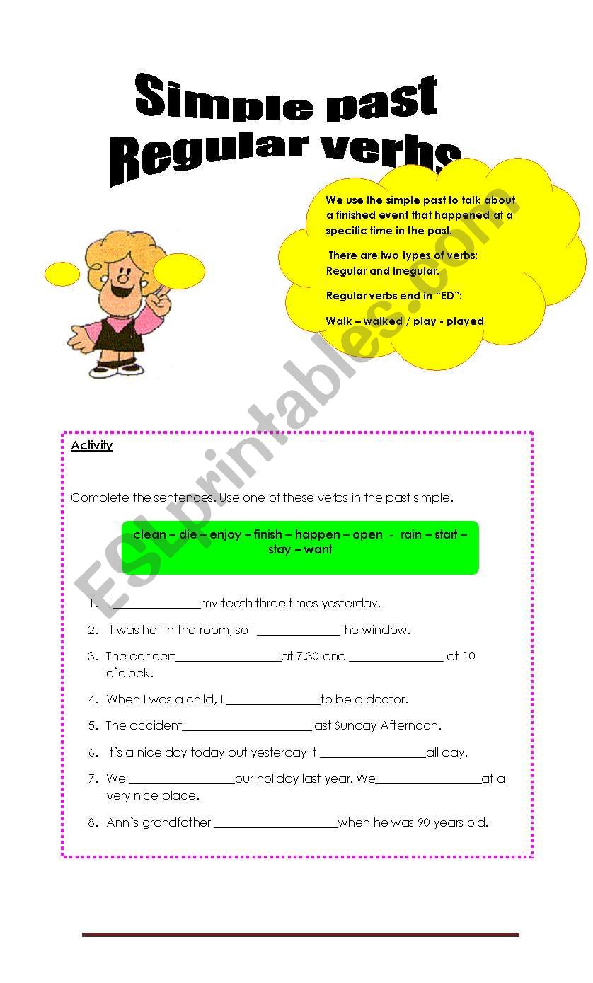 simpel past worksheet