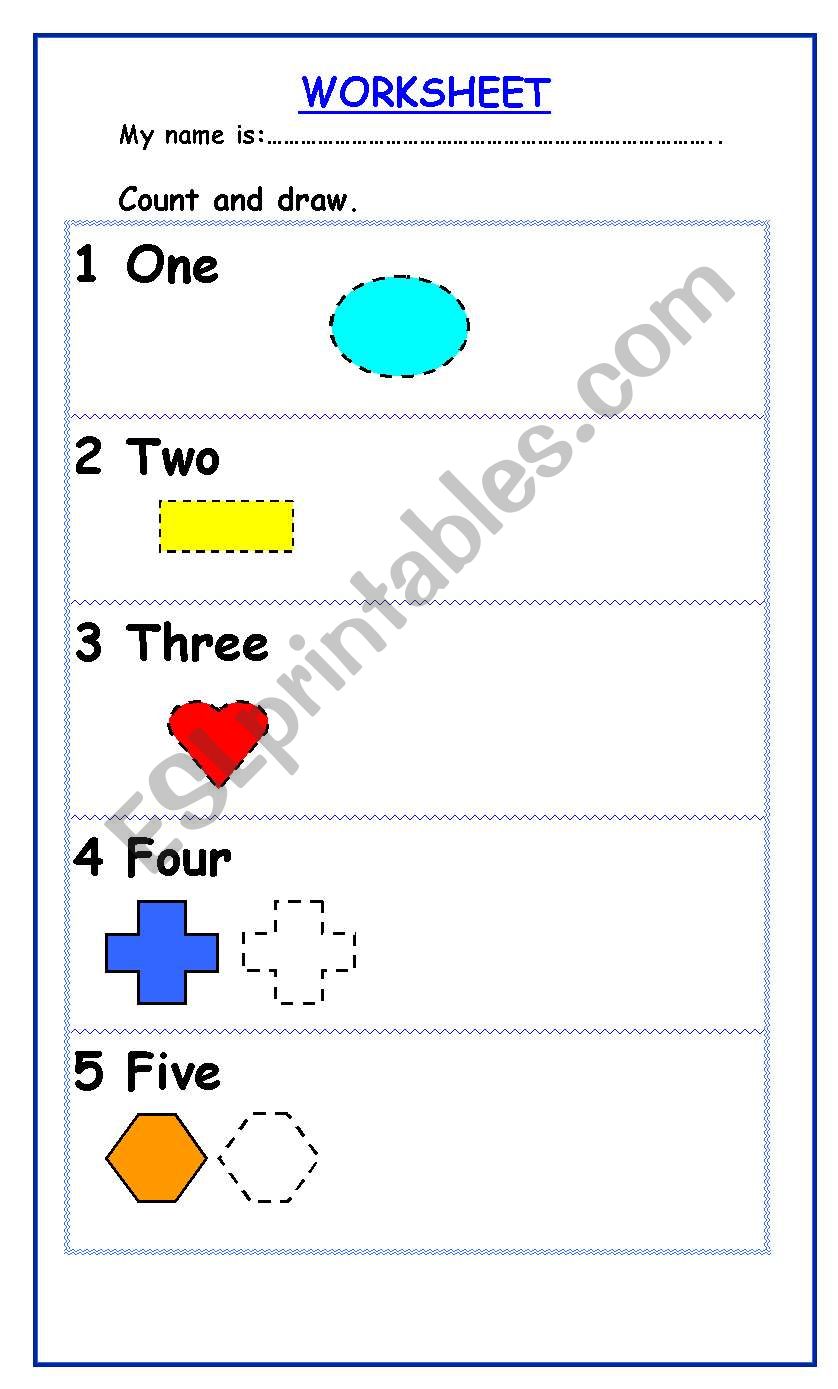 WORKSHEET NUMBERS 1- 10 worksheet