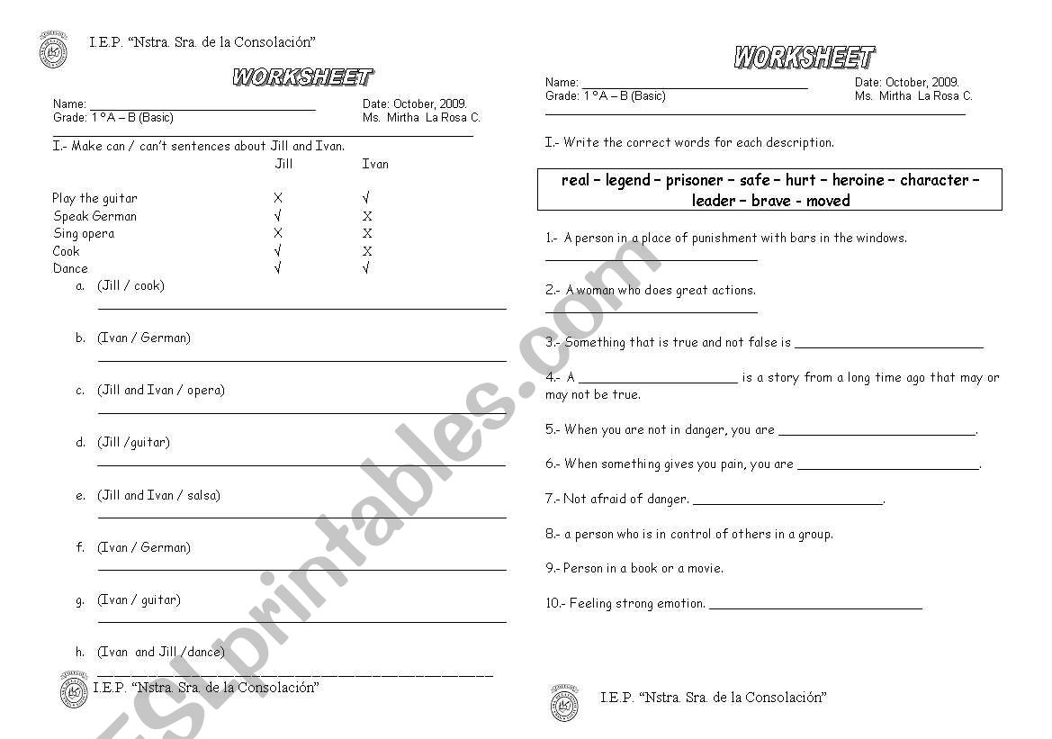 MODAL VERB - CAN worksheet