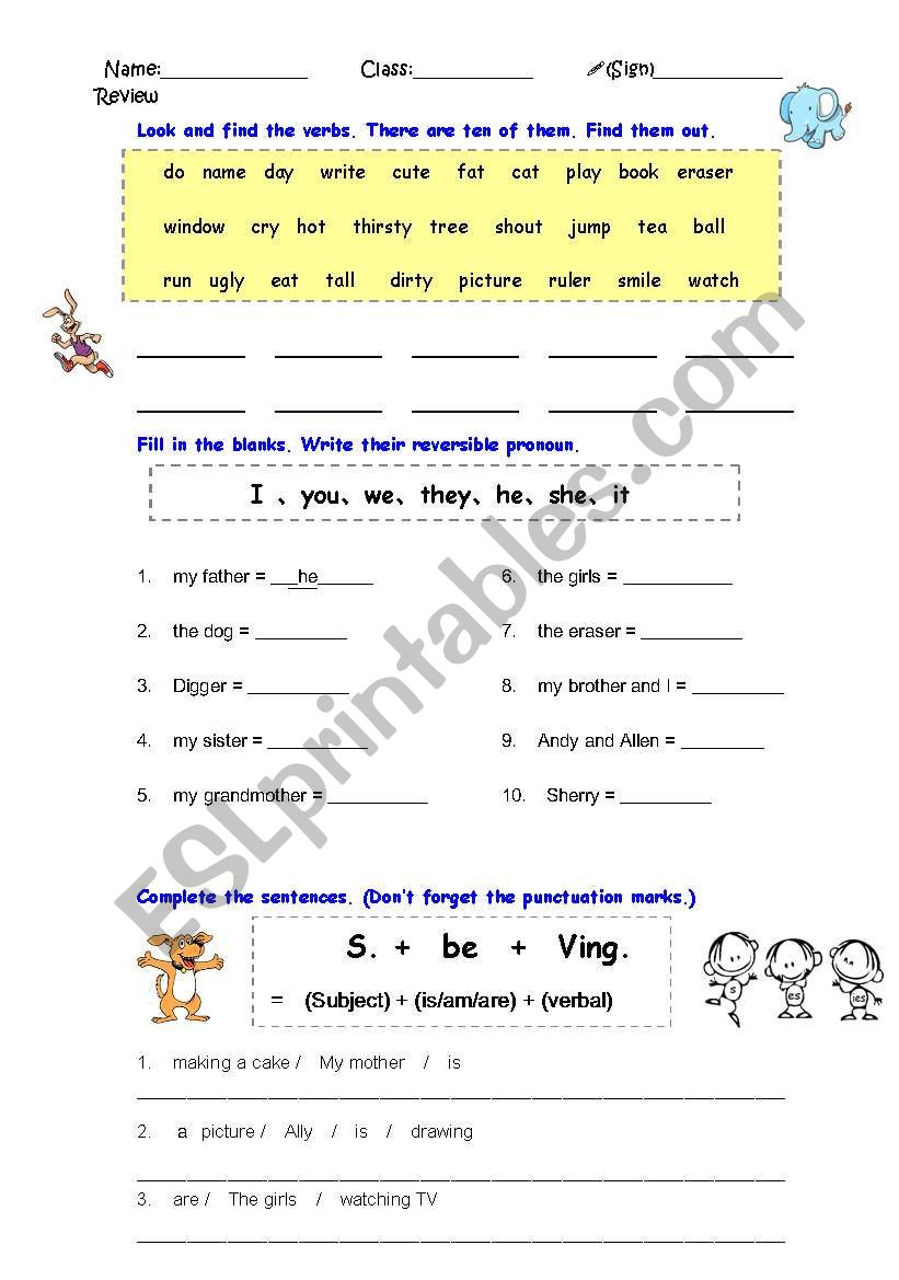 Present Continuous worksheet