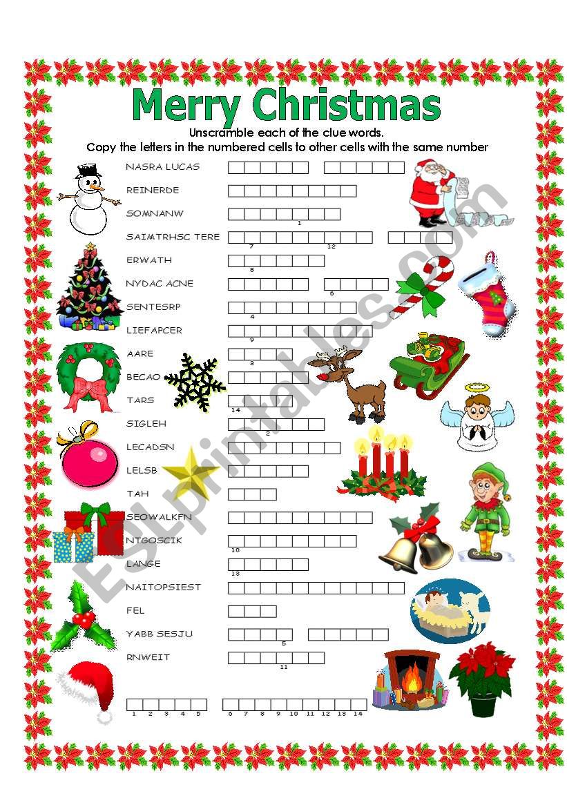 Double puzzle (Christmas) worksheet