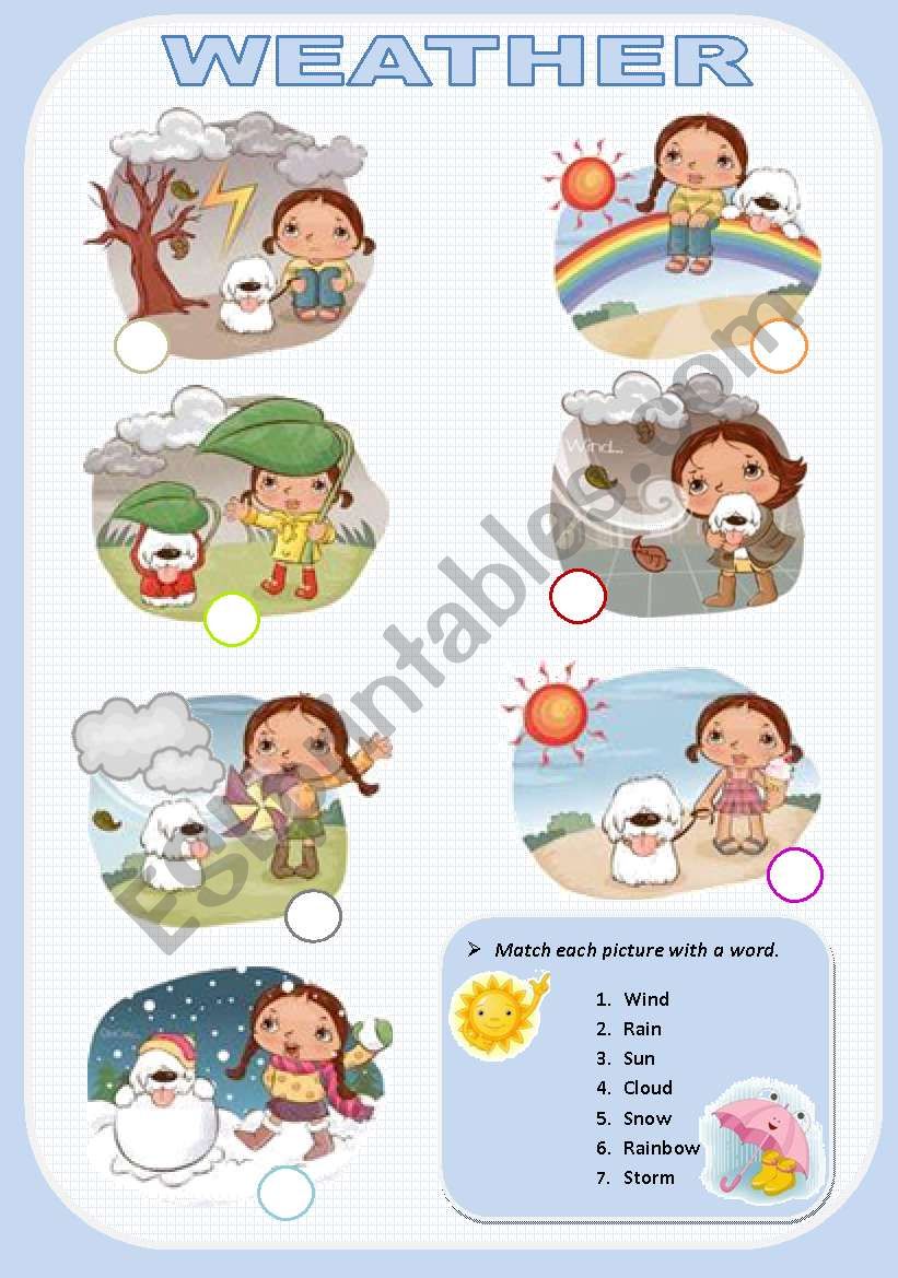 Weather matching activity worksheet