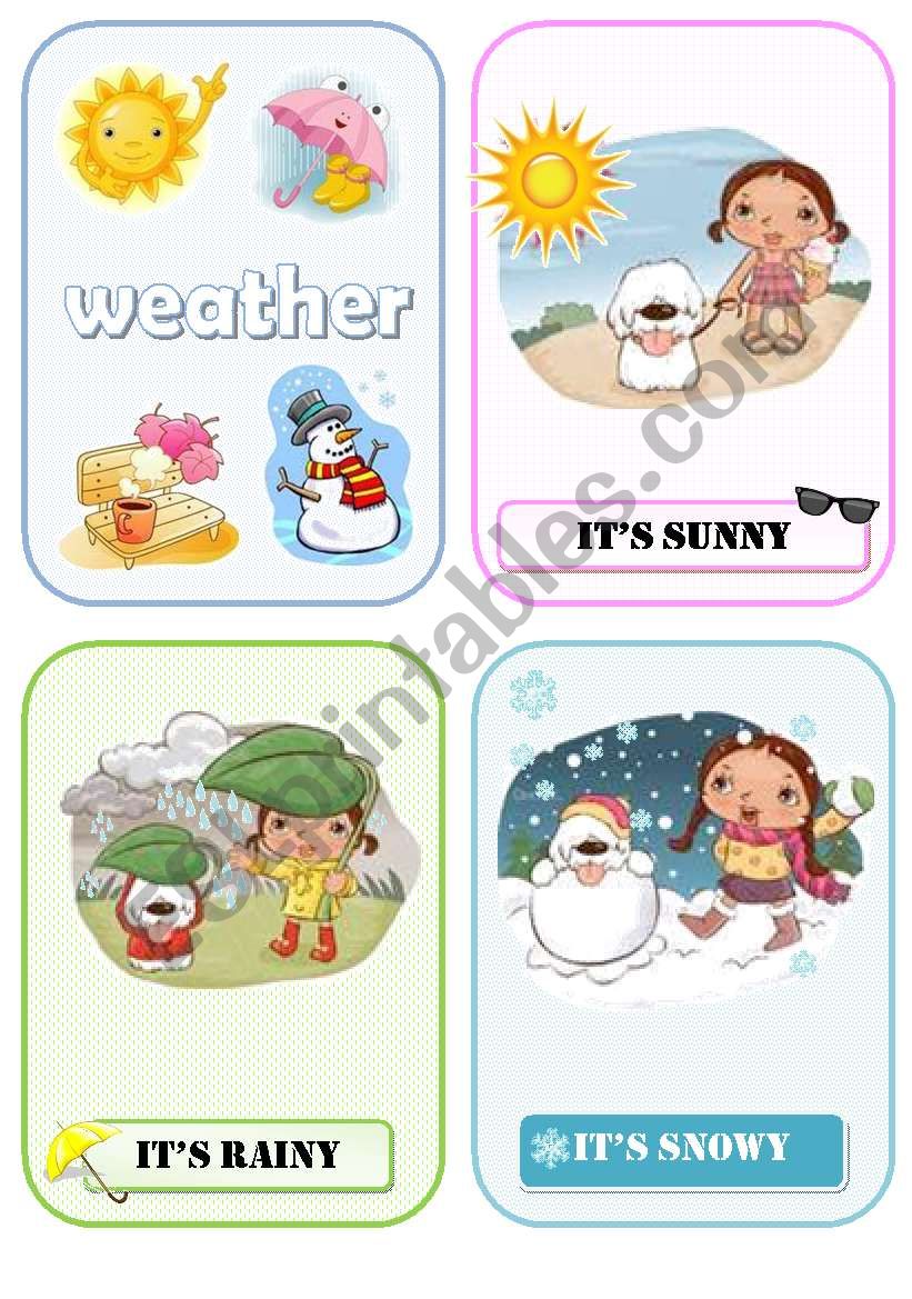 weather flascards worksheet