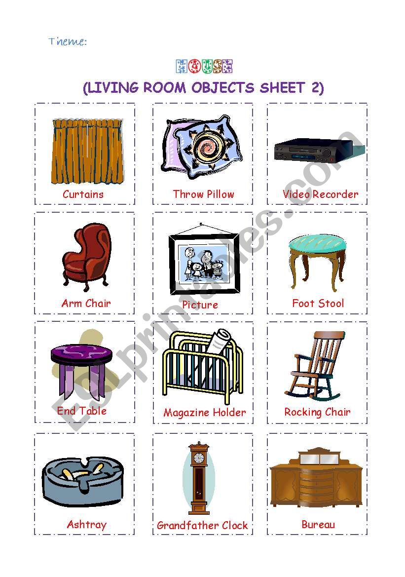 Living Room Objects 2 worksheet