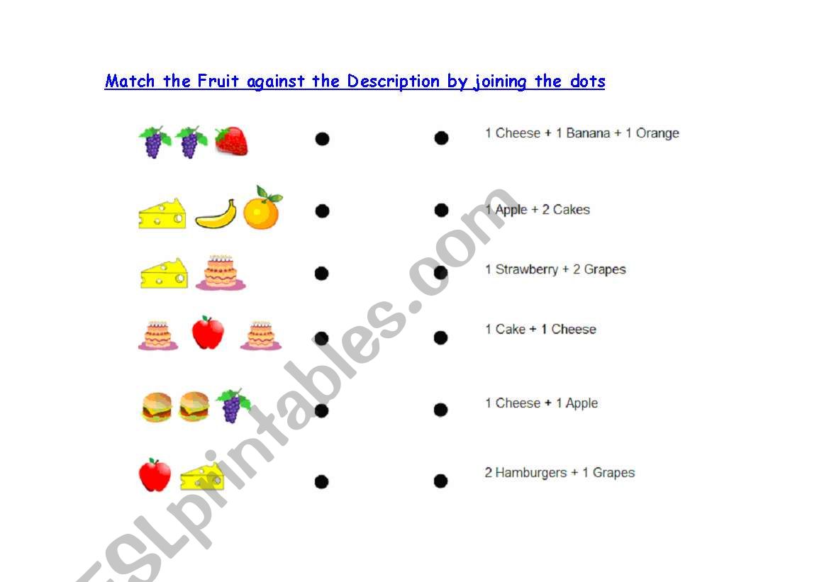 Food Mathematics worksheet