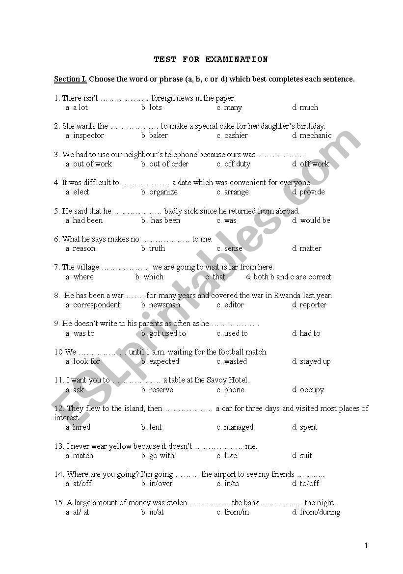 4 EXERCISES AND KEY INCLUDED FOR INTERMEDIATE LEVEL