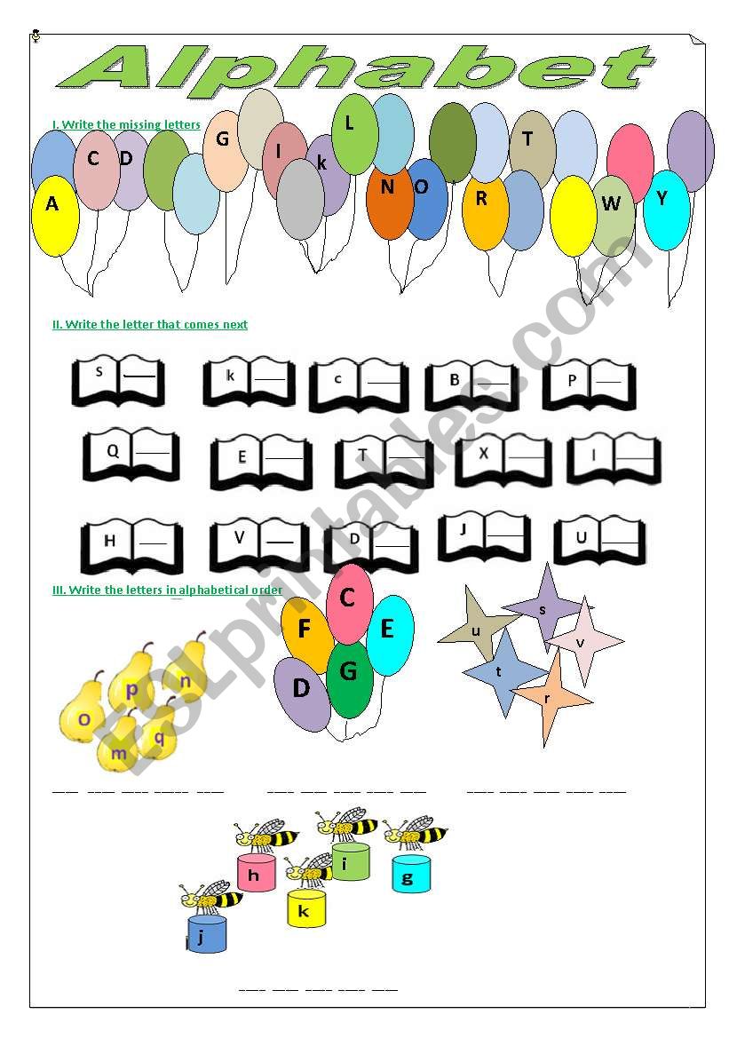 alphabet worksheet