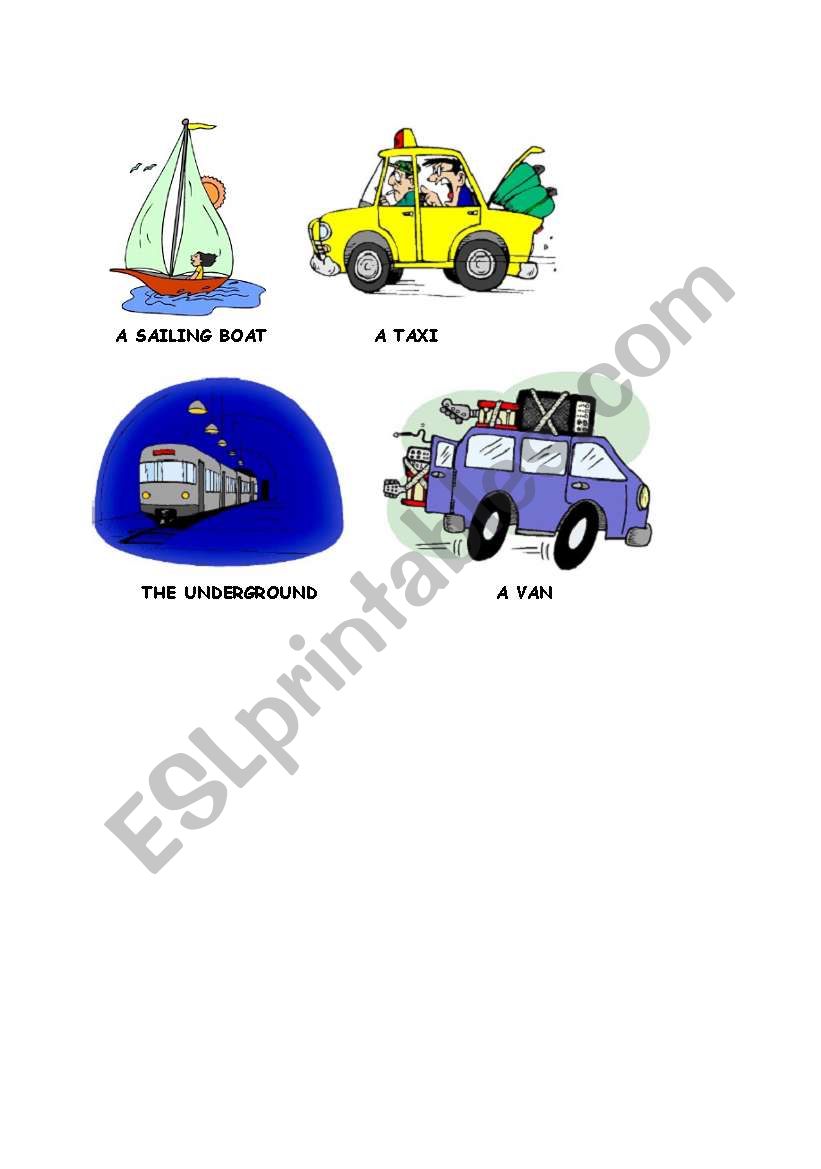 TRANSPORT FLASHCARDS worksheet