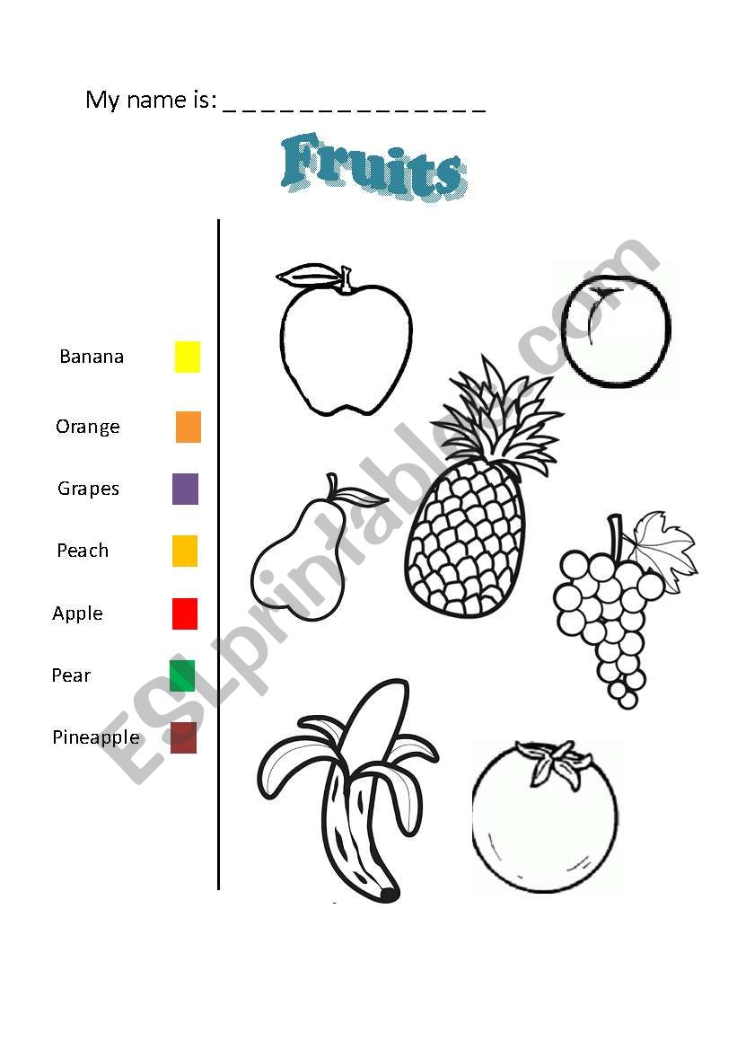 Fruits worksheet