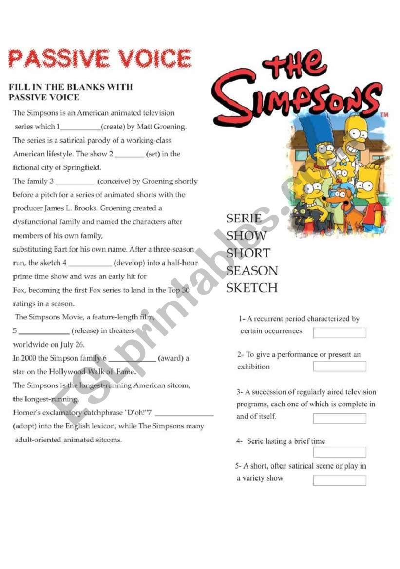 Passive Voice worksheet