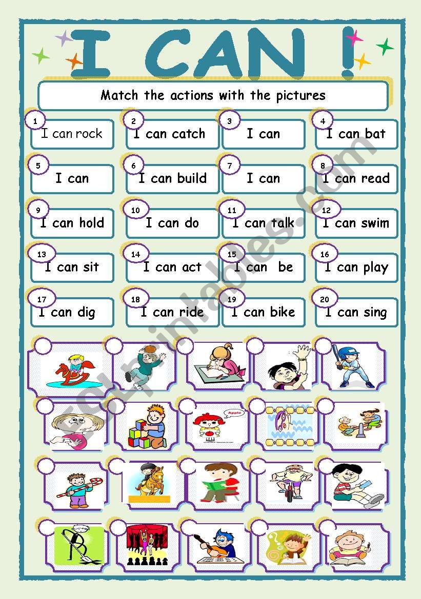 I CAN !Aability) worksheet