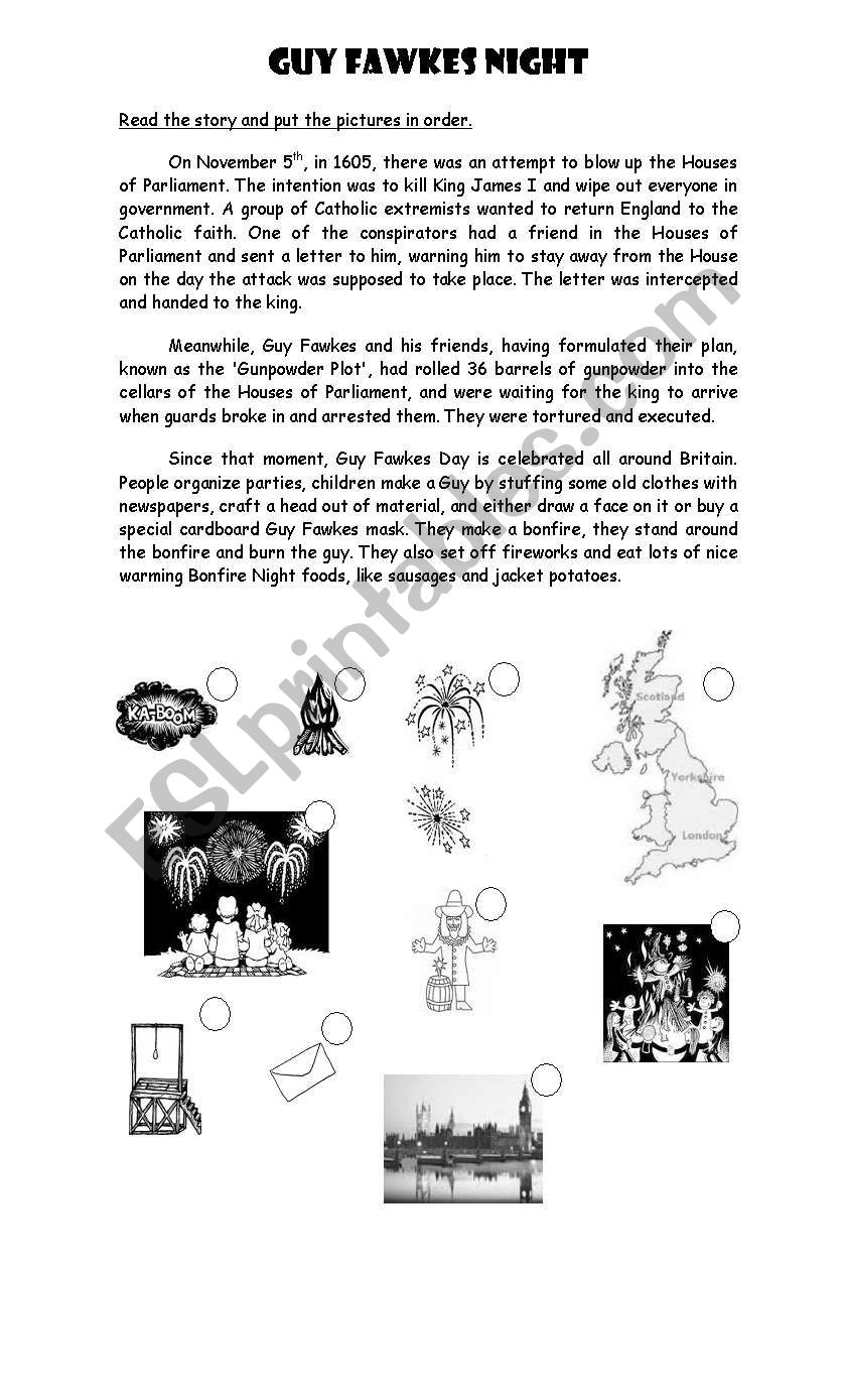 Guy Fawkes Night worksheet