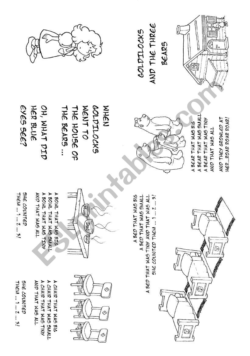 Goldilock (Song Mini Book) worksheet