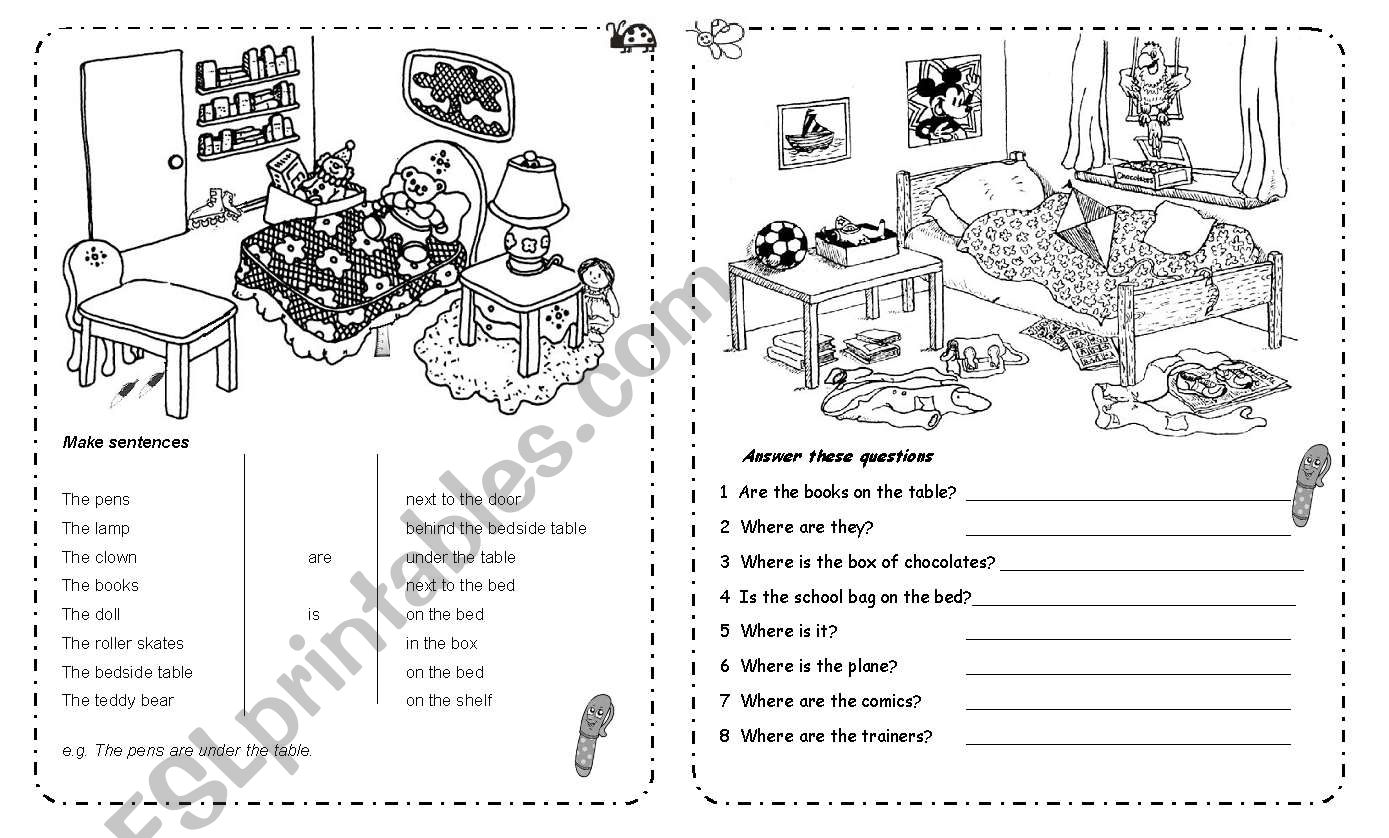 PREPOSITIONS 2 - 	 B&W worksheet