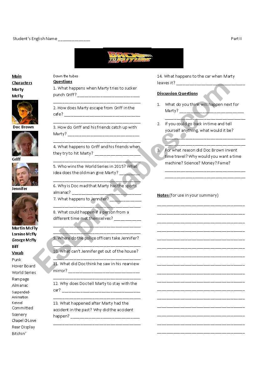 Back to the Future II-Worksheet 2