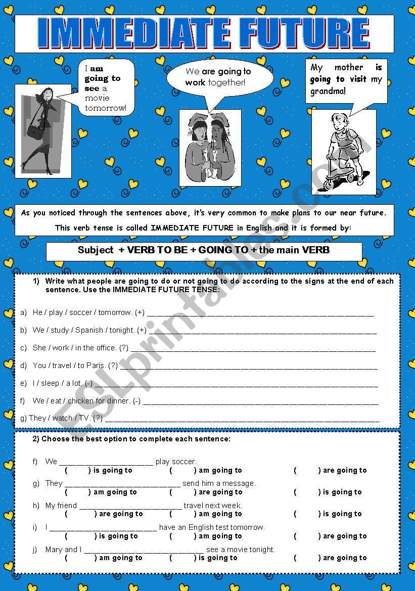 Immediate Future worksheet