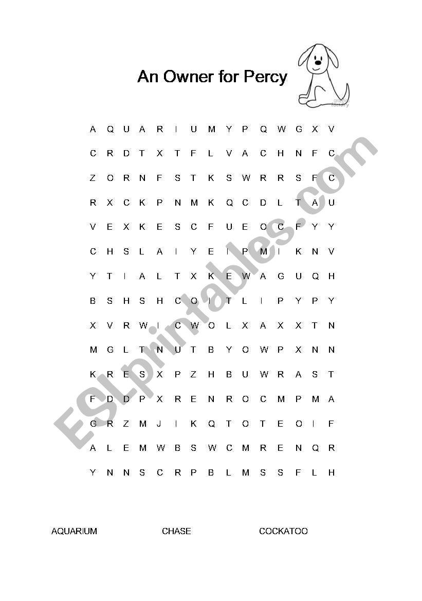 Word Search - An Owner for Percy