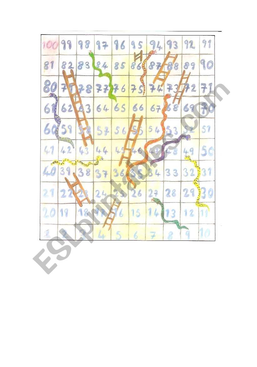 snakes and ladders worksheet