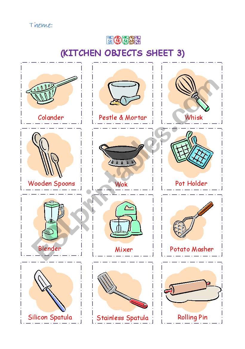 Kitchen Objects 3 worksheet