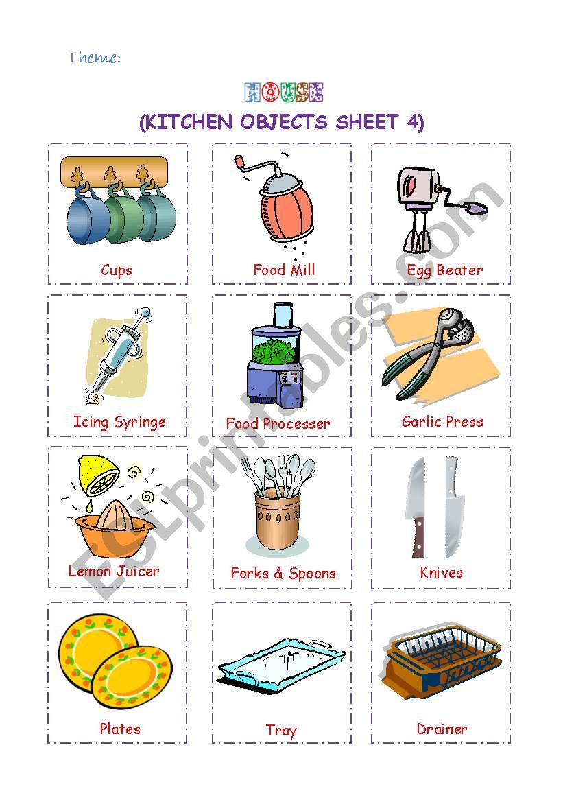Kitchen Objects 4 worksheet