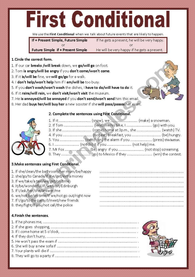 First Conditional Esl Worksheet By Blanca