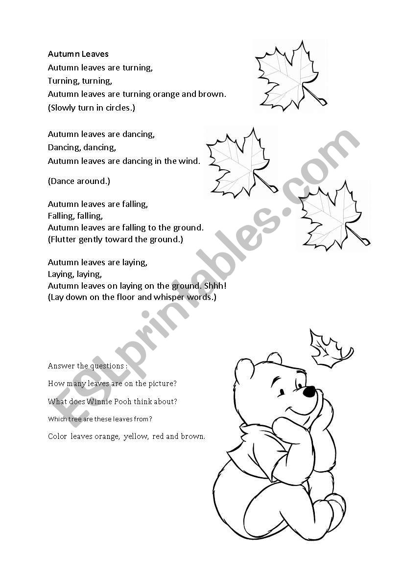 Autumn leaves worksheet
