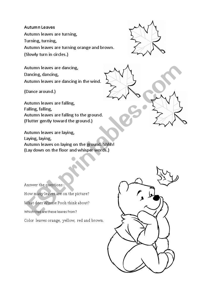 Autumn leaves worksheet