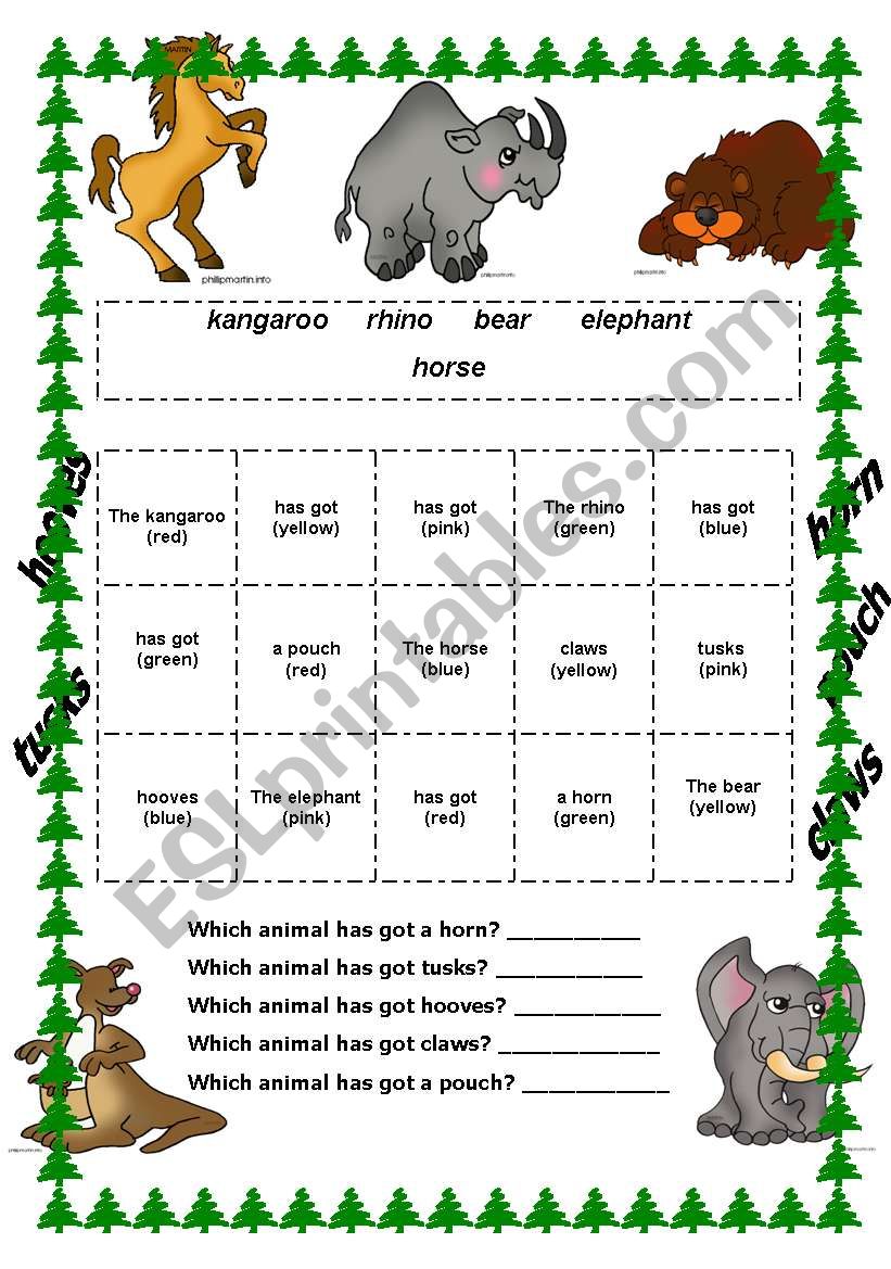 animal worksheet