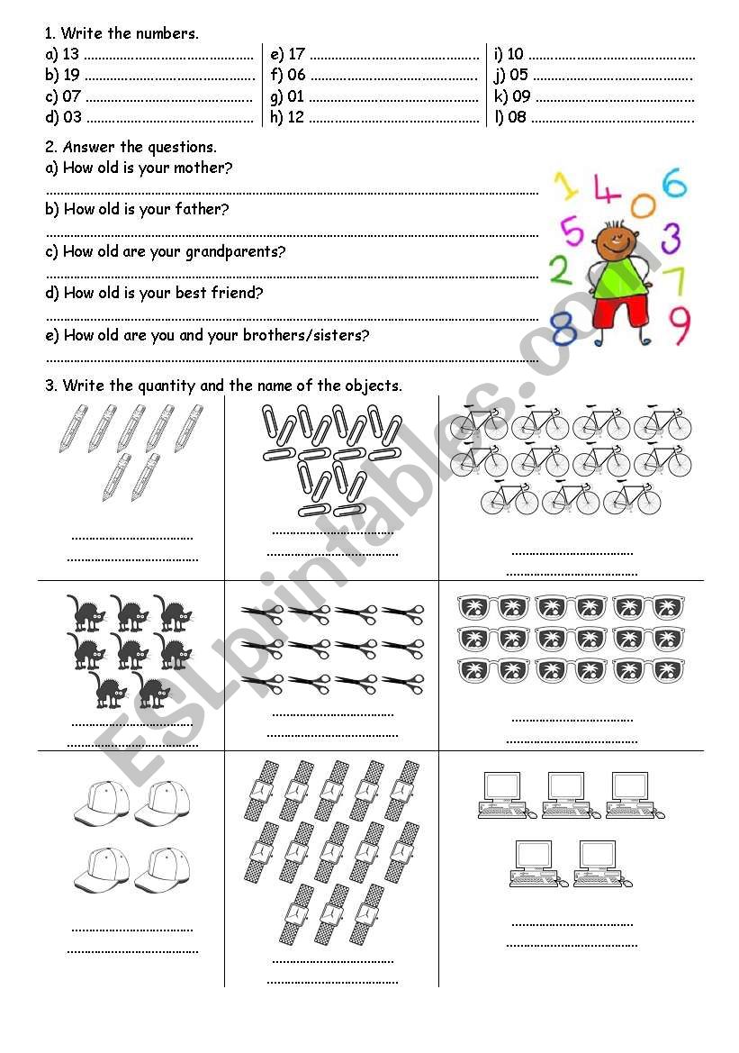 Numbers worksheet