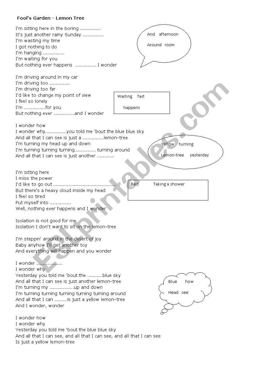 lemon tree with exercises (2pages)