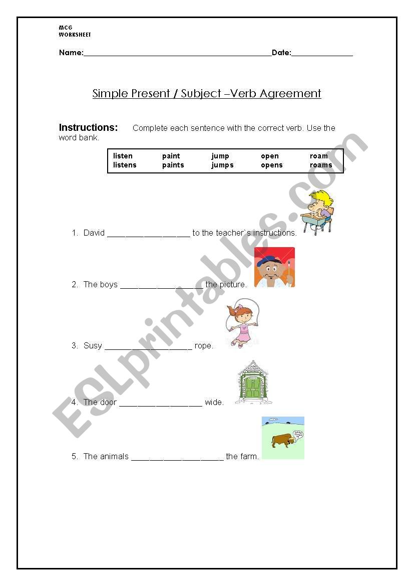 Simple Present worksheet