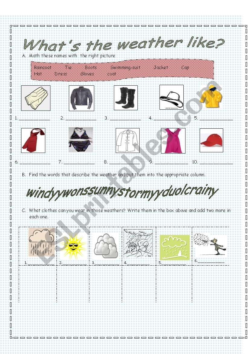 Whats the weather like? worksheet