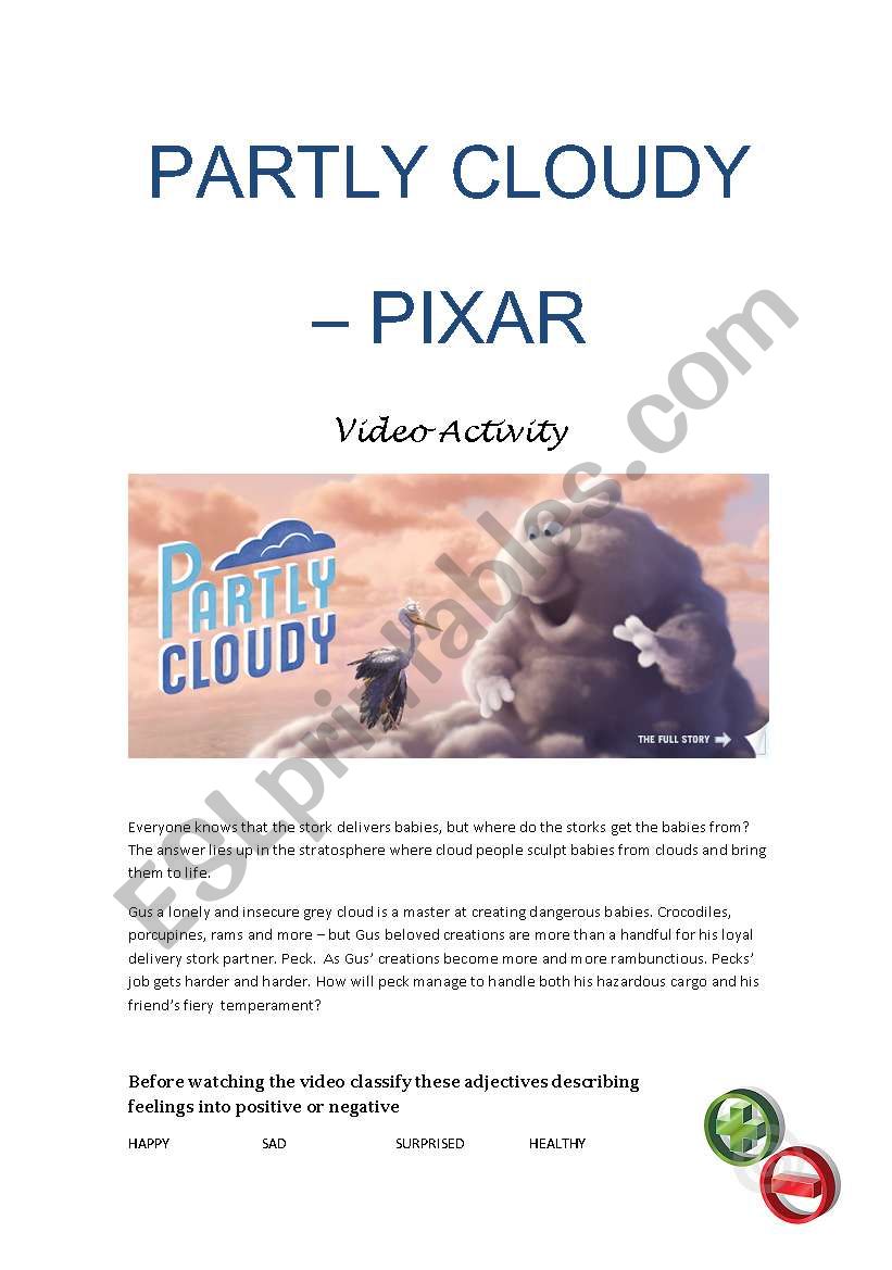 Partly Cloudy Part 1 from 3 worksheet