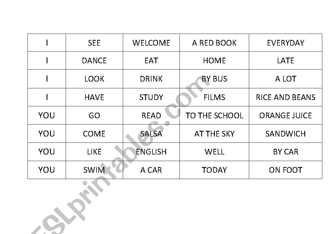 Game Present Simple worksheet