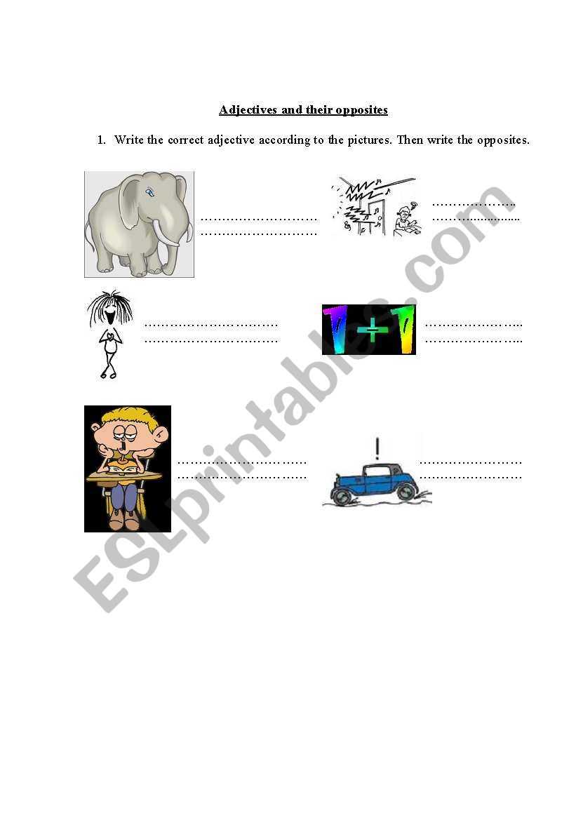 adjectives worksheet