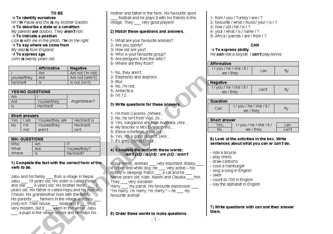 ESSENTIAL ENGLISH worksheet